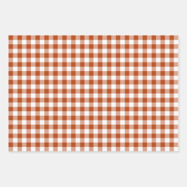 Rost Rode Gingham Plaid Inpakpapier Vel