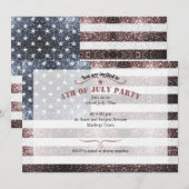 Rost Rode Wit Blauwe Glitters VS vlag 4 juli Kaart (Voorkant / Achterkant)
