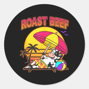 Rostbief Strand Koe Grappige Boerderij Dier Christ Ronde Sticker