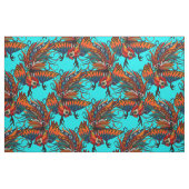 roster ink turquoise stof (Fat Quarter)