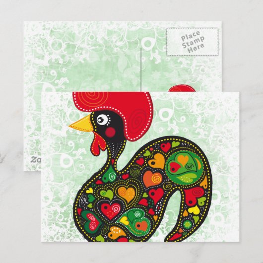 Roster van Barcelos Nr02 - Galo de Barcelos Briefkaart (Voorkant / Achterkant)