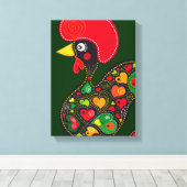 Roster van Barcelos Nr02 - Galo de Barcelos Canvas Afdruk (Insitu (Houten vloer))