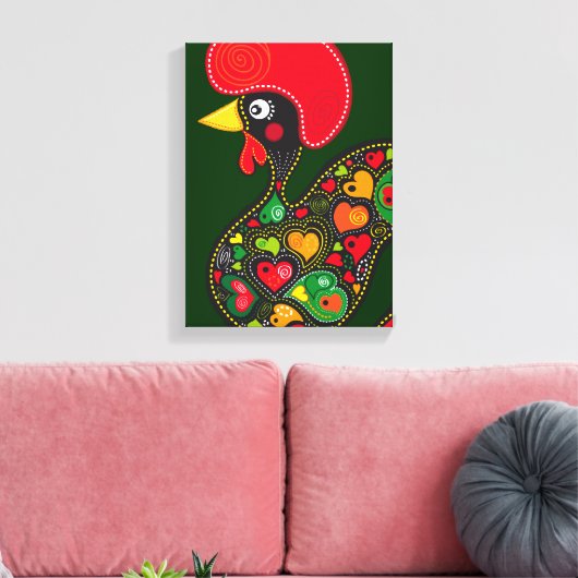 Roster van Barcelos Nr02 - Galo de Barcelos Canvas Afdruk (Insitu (Woonkamer))