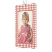 Rosterfoto op rood en wit gingham geruit luchtverfrisser (Links)