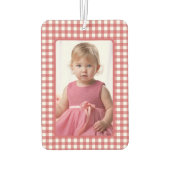 Rosterfoto op rood en wit gingham geruit luchtverfrisser (Achterkant)