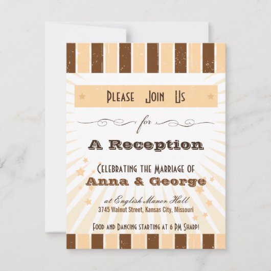 Rosters affiche: Crème & Bruine Ontvangst Kaart (Voorkant)