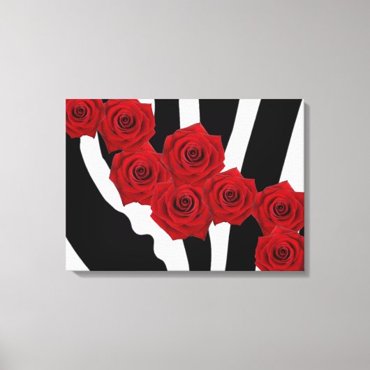 ROSTERS OP ZWARTE EN WITTE ZEBRA CANVAS AFDRUK (Voorkant)