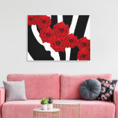 ROSTERS OP ZWARTE EN WITTE ZEBRA CANVAS AFDRUK (Insitu (Woonkamer))