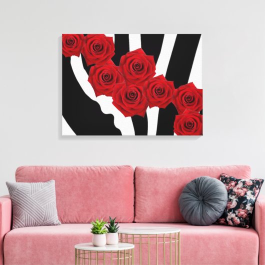 ROSTERS OP ZWARTE EN WITTE ZEBRA CANVAS AFDRUK (Insitu (Woonkamer))