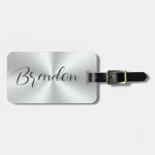 Rostervrij Stalen Metalen Textuur Afbeelding Aange Bagagelabel (Voorkant horizontaal)