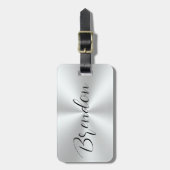 Rostervrij Stalen Metalen Textuur Afbeelding Aange Bagagelabel (Voorkant verticaal)