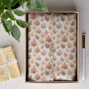 Rostgouden bruine esdoornbladeren watercolorpatroo tissuepapier