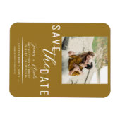 Rostgouden Save the Date Foto Bruiloft Magneet (Horizontaal)