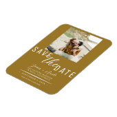 Rostgouden Save the Date Foto Bruiloft Magneet (Linkerzijde)