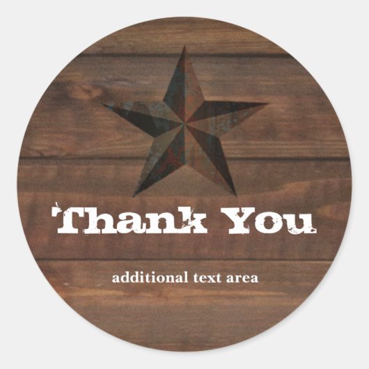 Rostige Ster Rustieke Westerse Houten Land Sticker (Voorkant)