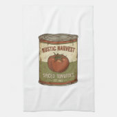 Rostige Vintage gekruide tomatenblik Theedoek (Verticaal)