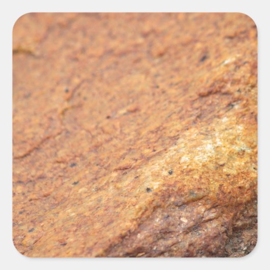 Rostkleurige granietsteen vierkante sticker (Voorkant)