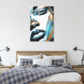 Rosto abstrato de mulher negra canvas afdruk (Insitu (Slaapkamer))