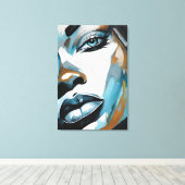 Rosto abstrato de mulher negra canvas afdruk (Insitu (Houten vloer))