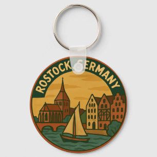 Rostock Duitsland Zeilboot Kunst Sleutelhanger