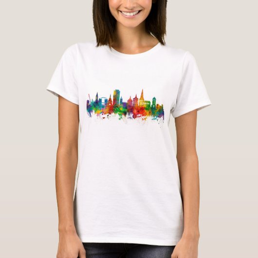 Rostock Germany Skyline T-shirt (Voorkant)