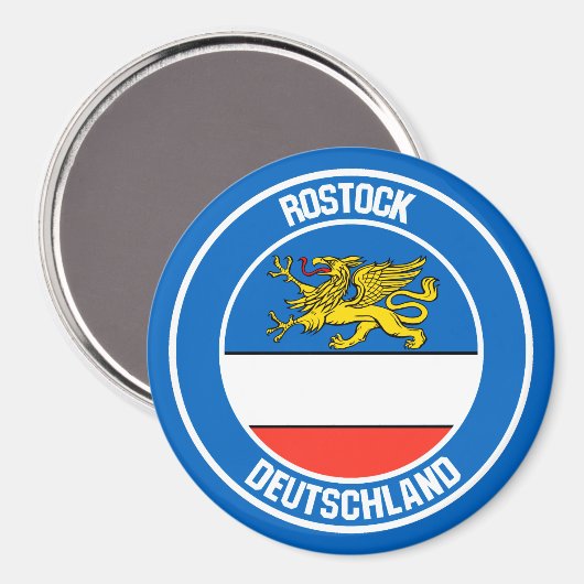 Rostock Round Emblem Magneet (Voorkant / Achterkant)