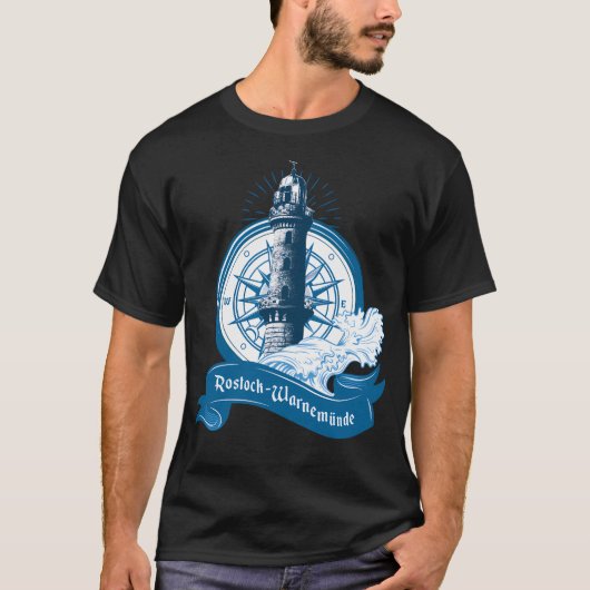 Rostock - Vuurtoren van Warnemend T-shirt (Voorkant)