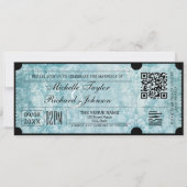 Rostre antieke bioscoopkaartje met RSVP QR-code Kaart (Voorkant)