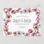 Rostre Postkaart met Bloemmotief en Handgeschreven Uitnodiging Briefkaart (Voorkant)