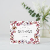 Rostre Postkaart met Bloemmotief en Handgeschreven Uitnodiging Briefkaart (Staand voorkant)