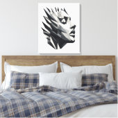 Rostro de mujer poligonal canvas afdruk (Insitu (Slaapkamer))