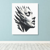 Rostro de mujer poligonal canvas afdruk (Insitu (Houten vloer))