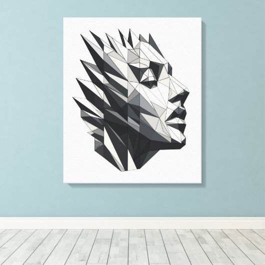 Rostro de mujer poligonal canvas afdruk (Insitu (Houten vloer))