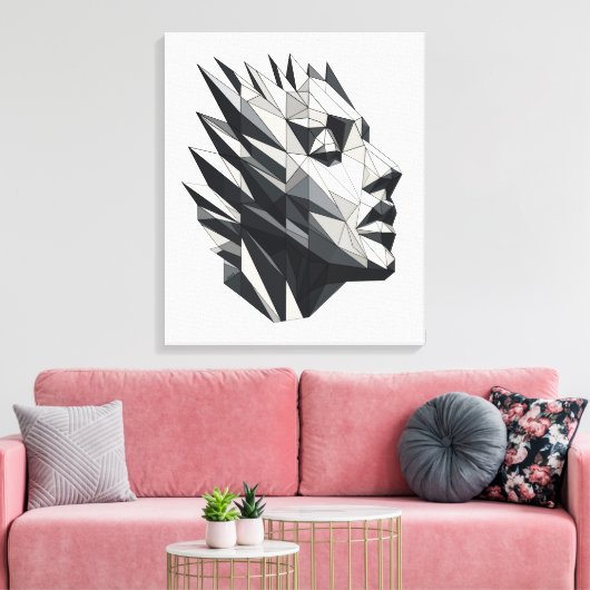 Rostro de mujer poligonal canvas afdruk (Insitu (Woonkamer))