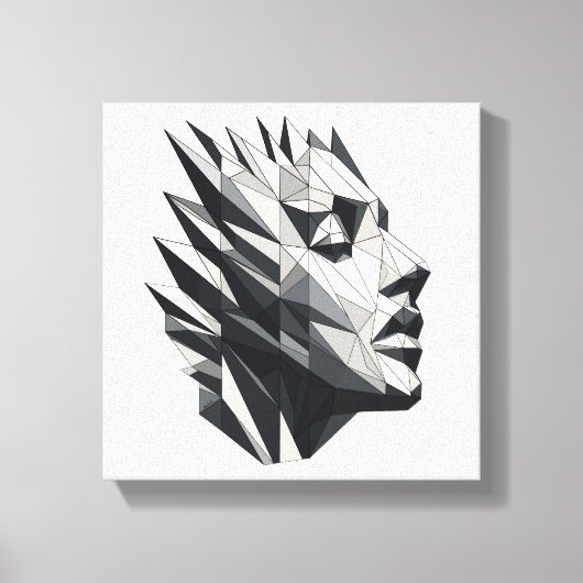 Rostro de mujer poligonal canvas afdruk (Voorkant)