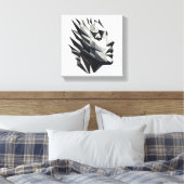 Rostro de mujer poligonal canvas afdruk (Insitu (Slaapkamer))
