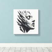 Rostro de mujer poligonal canvas afdruk (Insitu (Houten vloer))