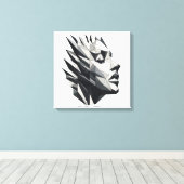 Rostro de mujer poligonal canvas afdruk (Insitu (Houten vloer))
