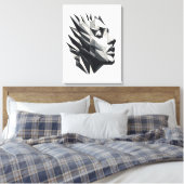 Rostro de mujer poligonal canvas afdruk (Insitu (Slaapkamer))