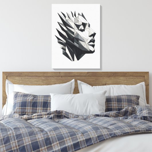 Rostro de mujer poligonal canvas afdruk (Insitu (Slaapkamer))