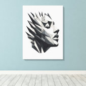Rostro de mujer poligonal canvas afdruk (Insitu (Houten vloer))