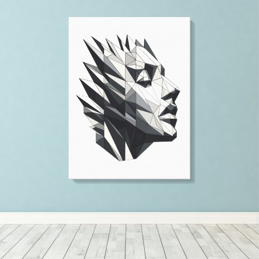 Rostro de mujer poligonal canvas afdruk (Insitu (Houten vloer))