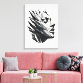 Rostro de mujer poligonal canvas afdruk (Insitu (Woonkamer))