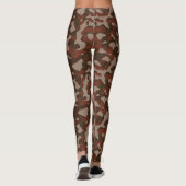 Rostrood en donker olijfgroen camouflage abstract leggings (Achterkant)