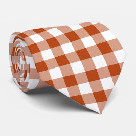 Rostrood geruit Gingham Zijden Stropdas
