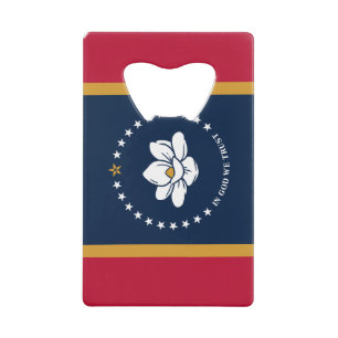 Rostvrijstalen flesopener vlag van Mississippi Creditkaart Flessenopener