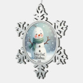 rosty Snuggles – Baby’s First Christmas 2025 Tin Sneeuwvlok Ornament (Rechts)