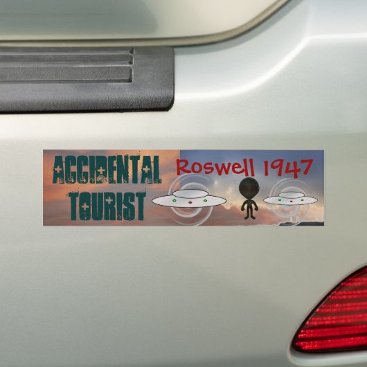 Roswell 1947 bumpersticker (Op auto)