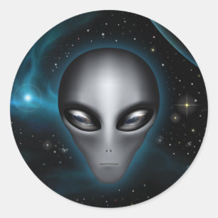 Roswell Alien II (sticker) Ronde Sticker