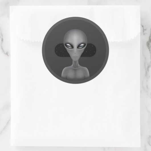 Roswell Alien (Sticker) Ronde Sticker (Tas)